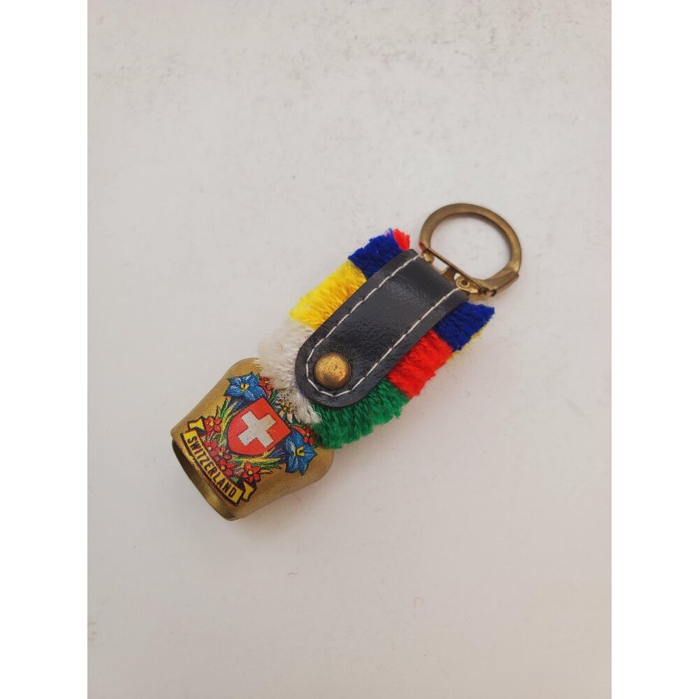 True Vintage Firmann and Bulle Swiss cow bell. Floral multicolored embroidery